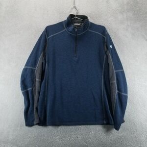Kuhl Sweater Mens L Blue Kashmira 1/4 Zip Fleece Pullover Hiking Outdoor
